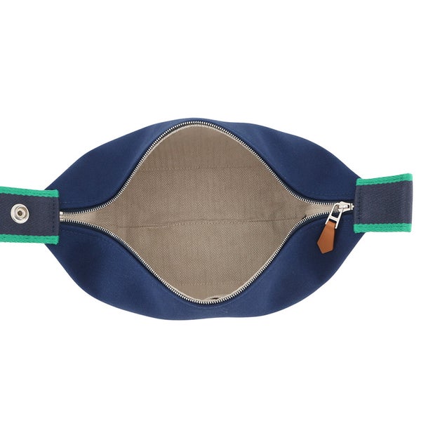 エルメス ポーチ ブリッド・ア・ブラックPM マリン/シルバー金具 キャンバス HERMES 小物入れ