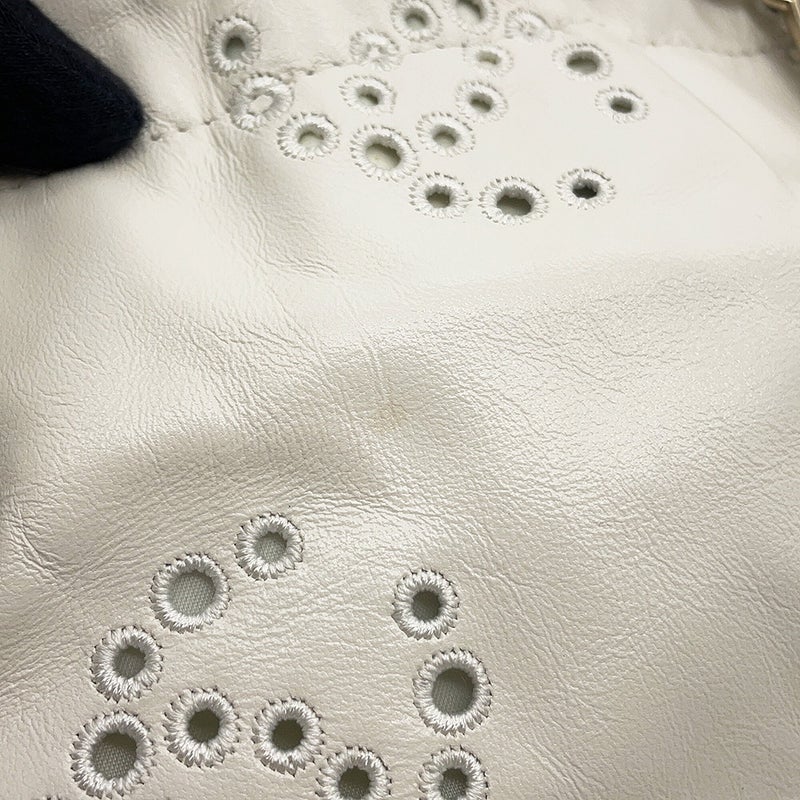 シャネル ハンドバッグ CHANEL 22 ミニ ココマーク パンチング シャイニーカーフレザー AS3980 2wayショルダー 白
