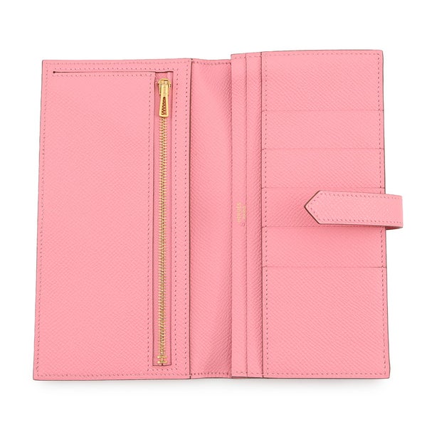 エルメス 長財布 ベアンスフレ マチ有り ローズコンフェッティ/ゴールド金具 エプソン □R刻印 財布 ソルド品