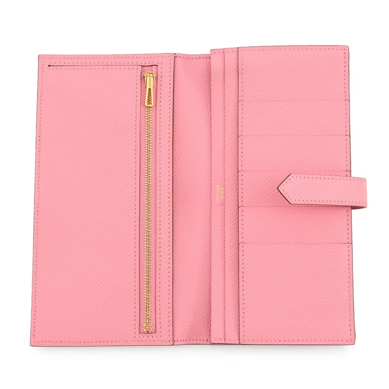 エルメス 長財布 ベアンスフレ マチ有り ローズコンフェッティ/ゴールド金具 エプソン □R刻印 財布 ソルド品