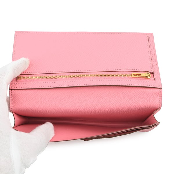 エルメス 長財布 ベアンスフレ マチ有り ローズコンフェッティ/ゴールド金具 エプソン □R刻印 財布 ソルド品