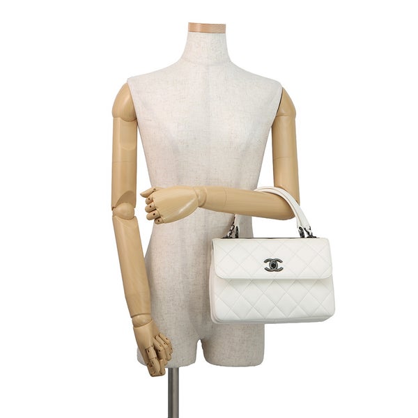シャネル ハンドバッグ ココマーク マトラッセ  トレンディCC A92236 CHANEL バッグ 2way チェーンショルダー 白