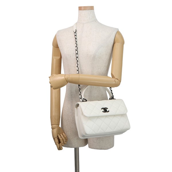 シャネル ハンドバッグ ココマーク マトラッセ  トレンディCC A92236 CHANEL バッグ 2way チェーンショルダー 白