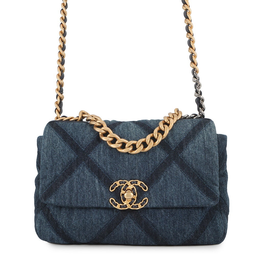 シャネル チェーンショルダーバッグ CHANEL19 ココマーク デニム