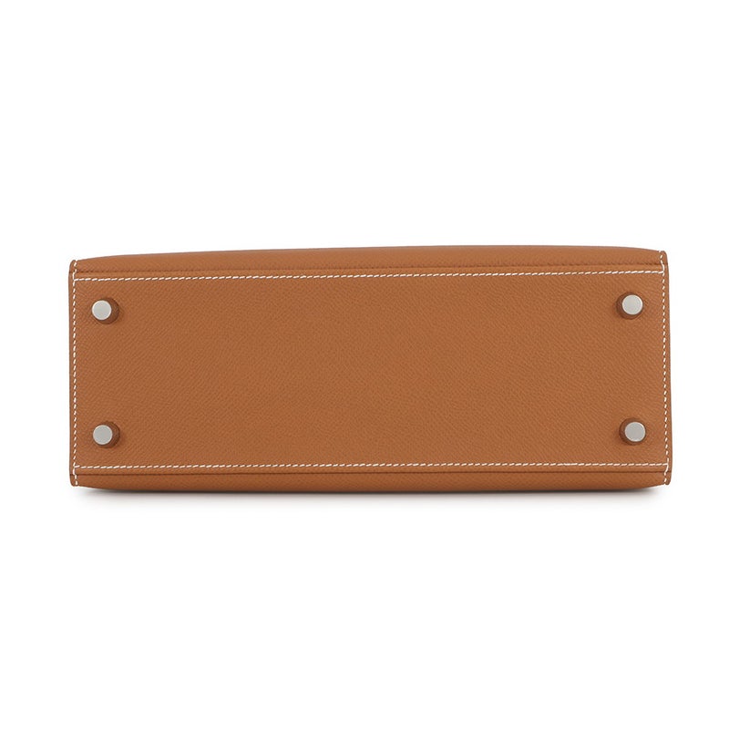 エルメス ハンドバッグ ケリー25 外縫い ゴールド/シルバー金具 エプソン G刻印 HERMES Kelly 2wayバッグ