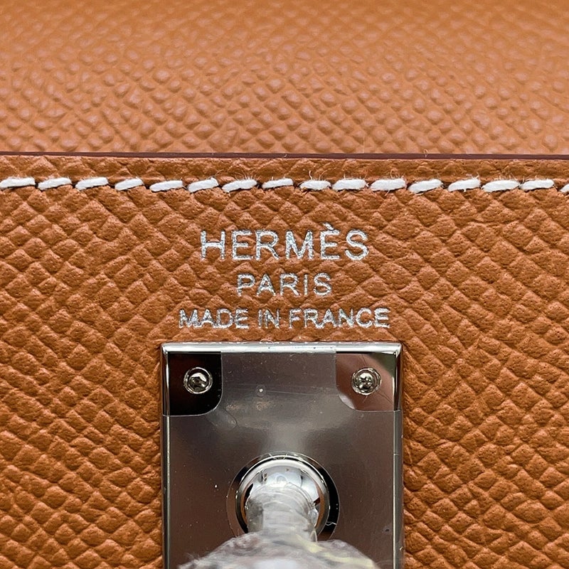エルメス ハンドバッグ ケリー25 外縫い ゴールド/シルバー金具 エプソン G刻印 HERMES Kelly 2wayバッグ