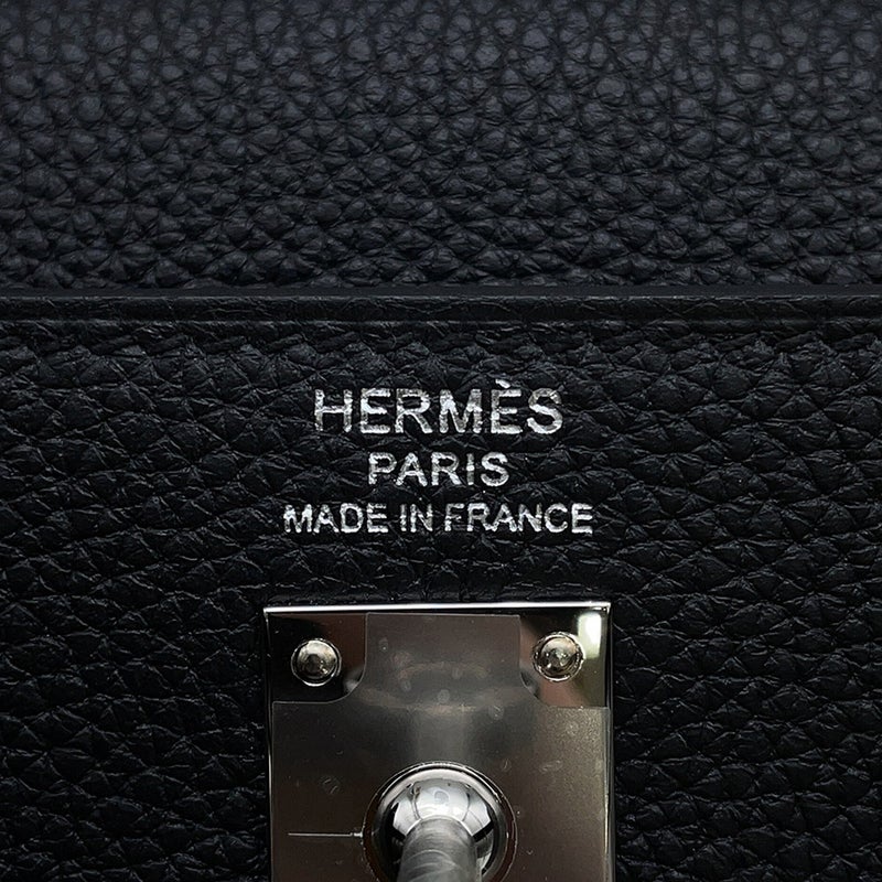 エルメス ハンドバッグ ケリー25 内縫い ブラック/シルバー金具 トゴ G刻印 HERMES Kelly 2wayバッグ 黒