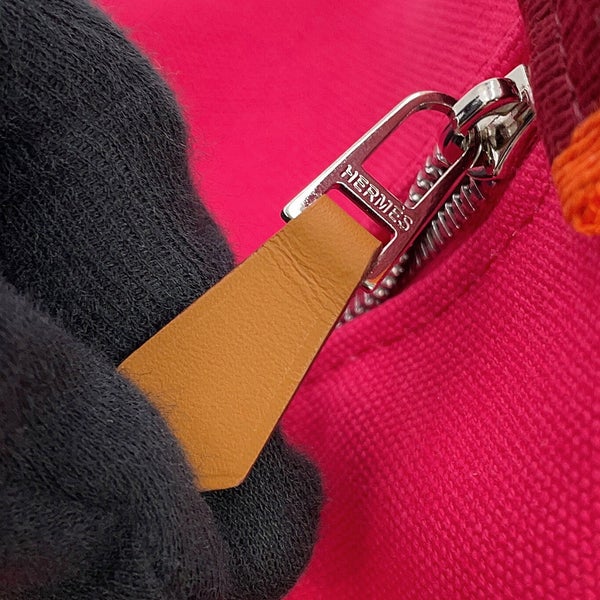 エルメス ポーチ ブリッド・ア・ブラックPM ハイビスカス/シルバー金具 キャンバス HERMES バッグ 小物入れ