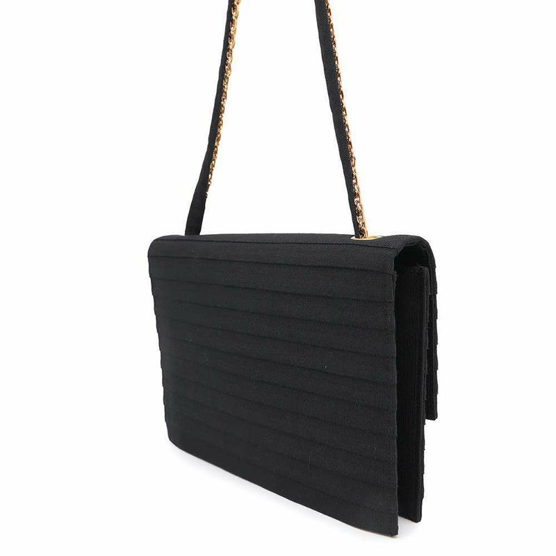 シャネル チェーンショルダーバッグ 2.55 コットン CHANEL バッグ 黒