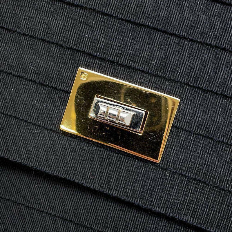 シャネル チェーンショルダーバッグ 2.55 コットン CHANEL バッグ 黒