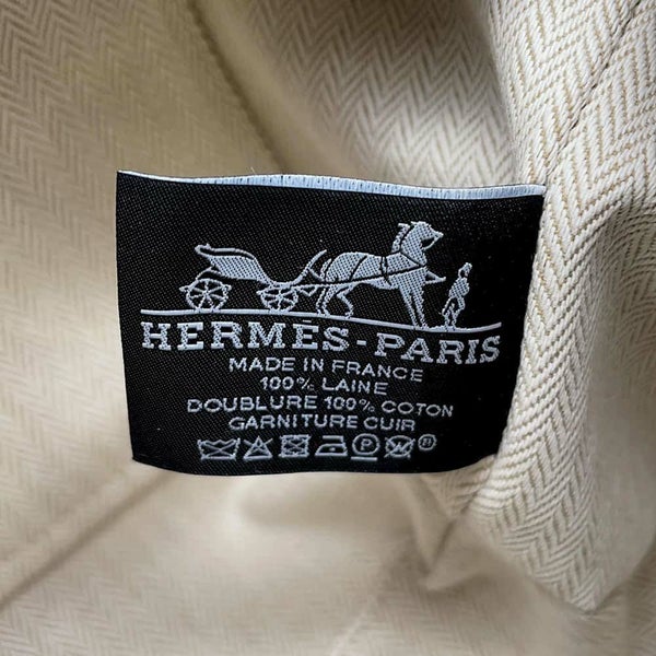 エルメス ポーチ ブリッド・ア・ブラック オ・カレ PM セーグル/シルバー金具 ウール HERMES