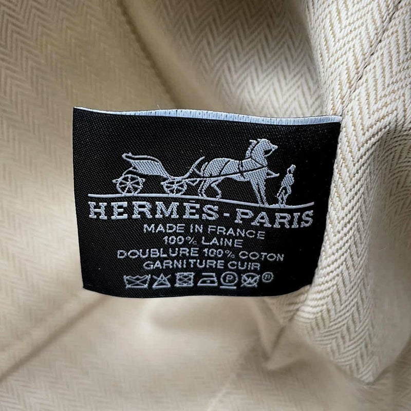 エルメス ポーチ ブリッド・ア・ブラック オ・カレ PM セーグル/シルバー金具 ウール HERMES
