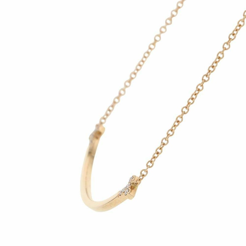 ティファニー ネックレス Tスマイル ペンダント スモール ダイヤモンド 計0.03ct K18PGピンクゴールド 74956963 Tiffany&Co. ジュエリー