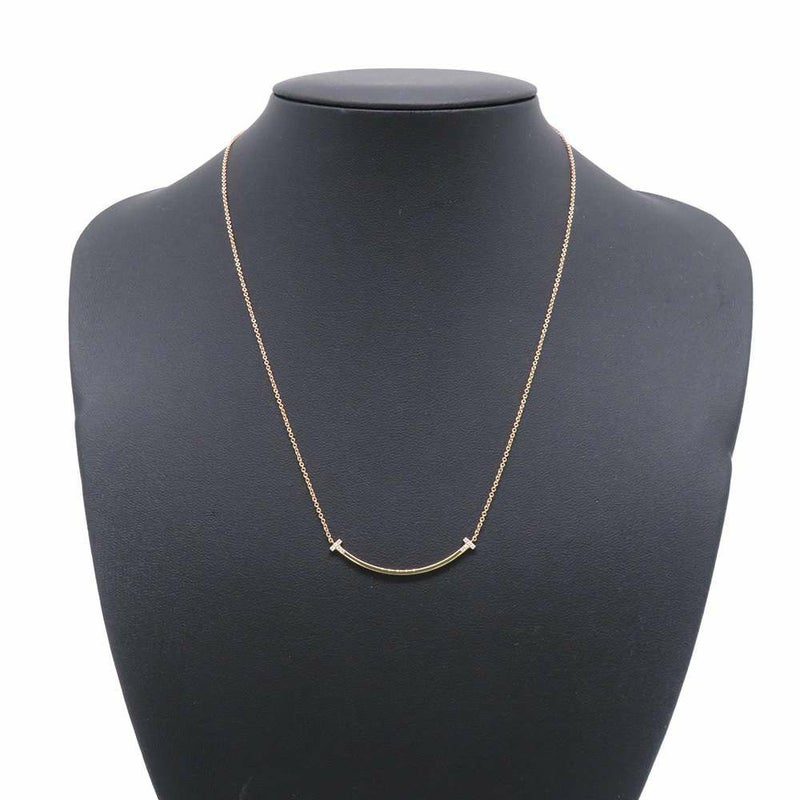 ティファニー ネックレス Tスマイル ペンダント スモール ダイヤモンド 計0.03ct K18PGピンクゴールド 74956963 Tiffany&Co. ジュエリー