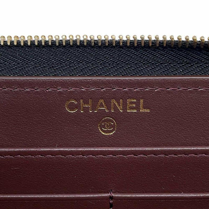 シャネル 長財布 クラシック ロング ジップ ウォレット マトラッセ ココマーク キャビアスキン AP0242 CHANEL 黒