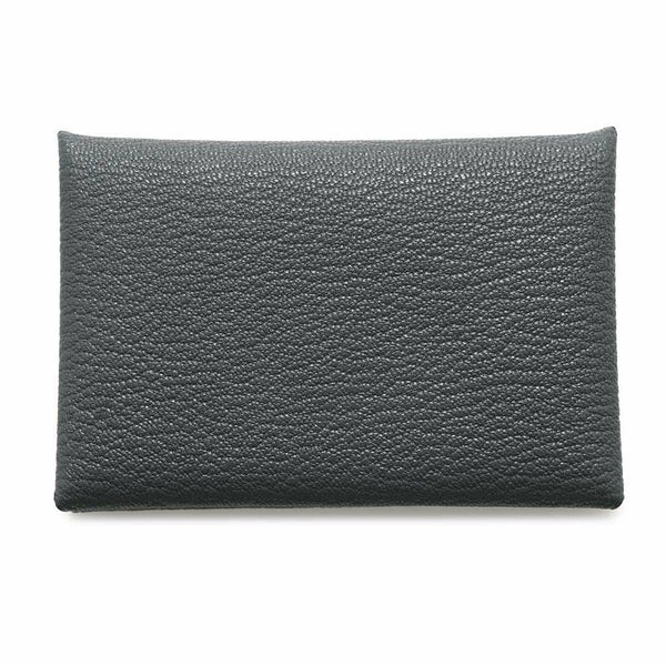 エルメス カードケース カルヴィ ヴェルソ グリミスティ/ブラック シェブルミゾル W刻印 シェーブル 黒