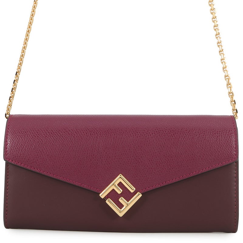 フェンディ チェーンウォレット FFダイヤモンド バイカラー レザー BM0365 FENDI 財布 長財布