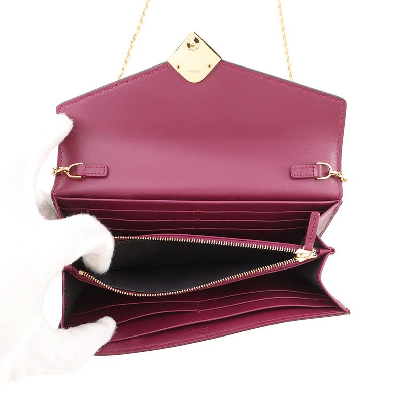 フェンディ チェーンウォレット FFダイヤモンド バイカラー レザー BM0365 FENDI 財布 長財布