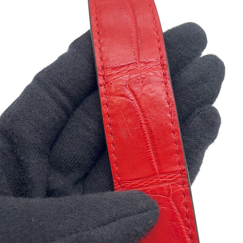 フェンディ ハンドバッグ ピーカブー レギュラー クロコダイル/籐 8BN290 FENDI 2way ショルダー レッド