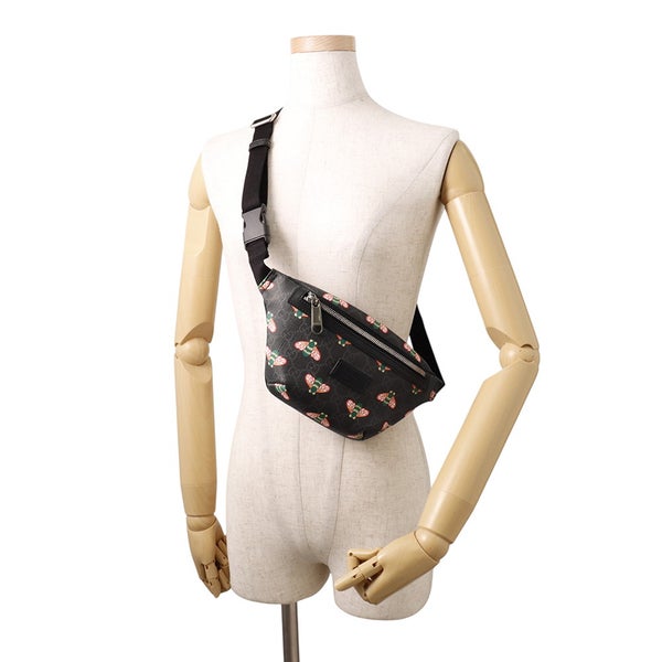 グッチ ボディバッグ ビー GGスプリーム 675181 GUCCI ウエストバッグ 黒