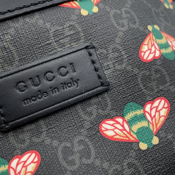 グッチ ボディバッグ ビー GGスプリーム 675181 GUCCI ウエストバッグ 黒