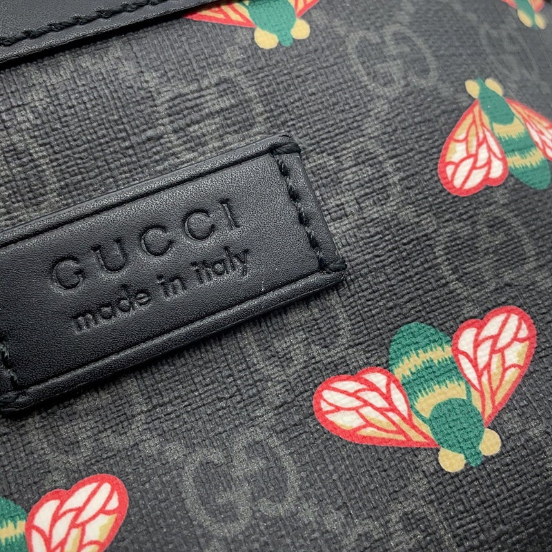 グッチ ボディバッグ ビー GGスプリーム 675181 GUCCI ウエストバッグ 黒