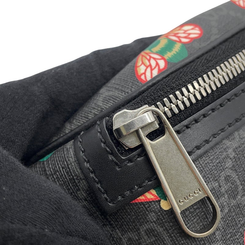 グッチ ボディバッグ ビー GGスプリーム 675181 GUCCI ウエストバッグ 黒