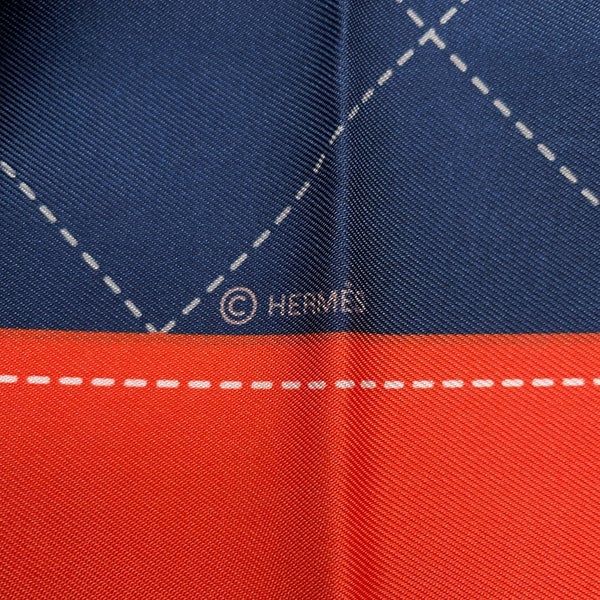 エルメス スカーフ カレ90 ダブルフェイス 鞍下ゼッケン TAPIS de Selle シルク HERMES 2023年秋冬