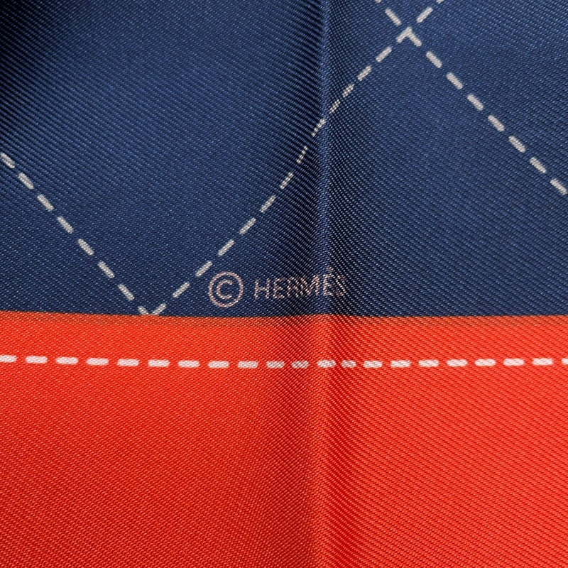 エルメス スカーフ カレ90 ダブルフェイス 鞍下ゼッケン TAPIS de Selle シルク HERMES 2023年秋冬