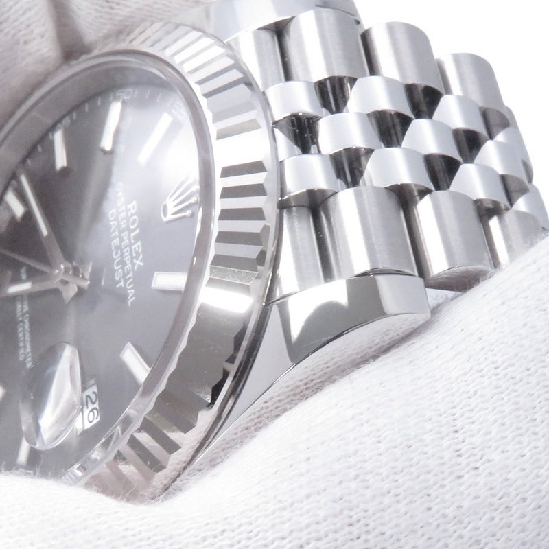ロレックス デイトジャスト41 SS/K18WG ランダムシリアル ルーレット 126334 ROLEX 腕時計 スレート文字盤