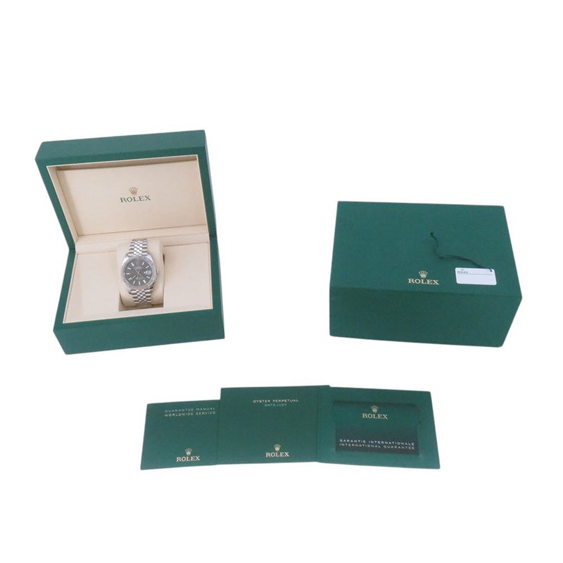 ロレックス デイトジャスト41 SS/K18WG ランダムシリアル ルーレット 126334 ROLEX 腕時計 スレート文字盤