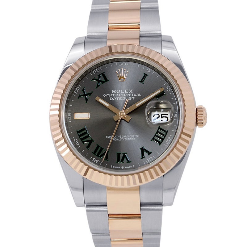 ロレックス デイトジャスト41 SS/K18PG ランダムシリアル 126331 ROLEX 腕時計 スレート文字盤