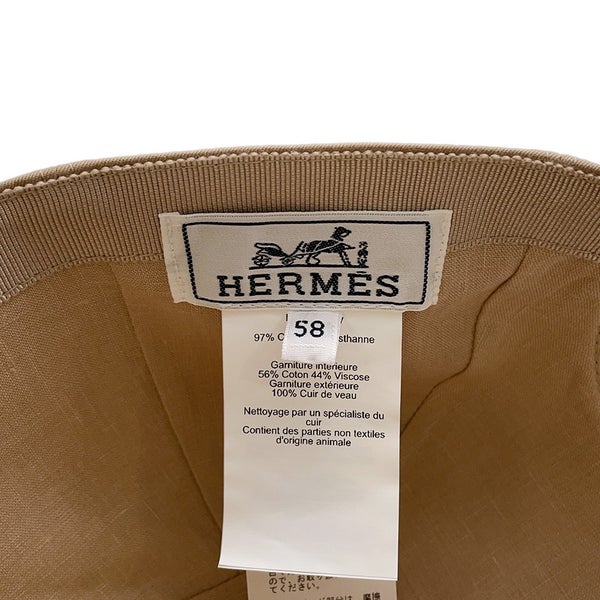 エルメス キャップ マイルス コットン サイズ58 HERMES 帽子