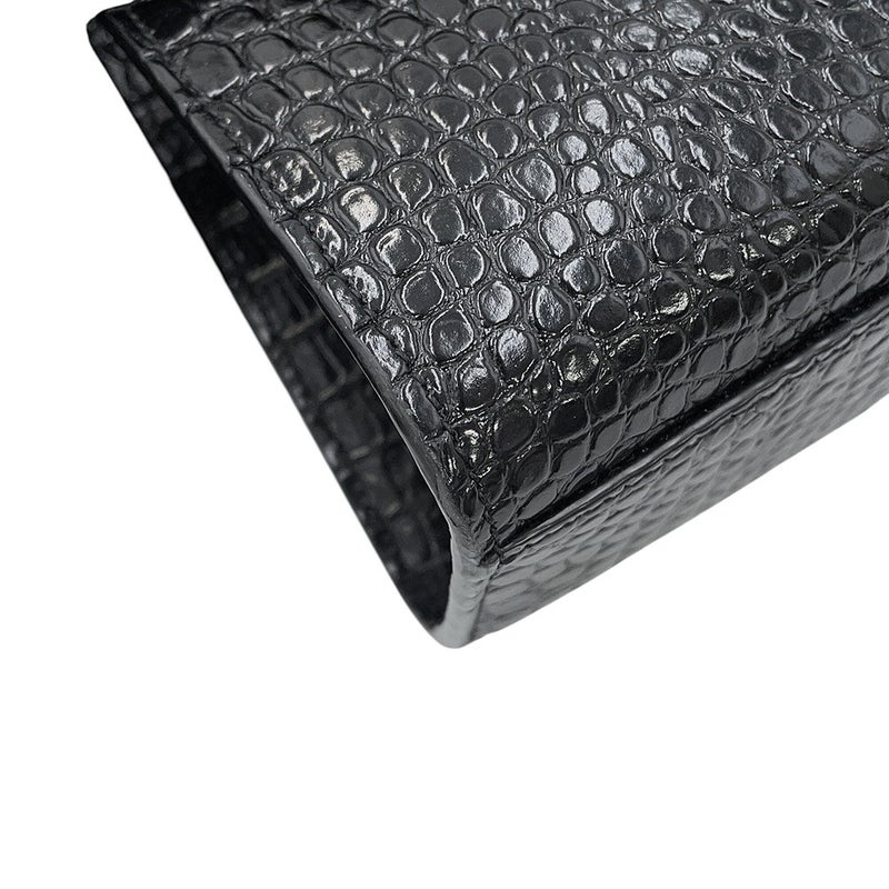 サンローランパリ ショルダーバッグ マンハッタン クロコ型押しレザー 579271 SAINT LAURENT PARIS 黒