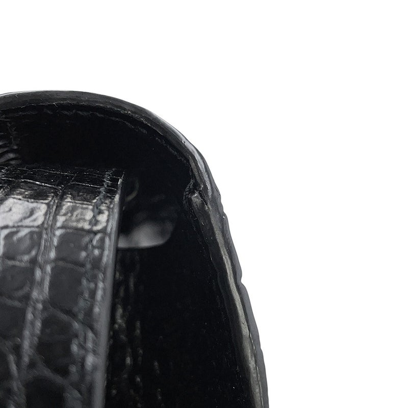 サンローランパリ ショルダーバッグ マンハッタン クロコ型押しレザー 579271 SAINT LAURENT PARIS 黒