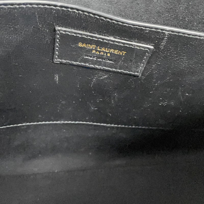 サンローランパリ ショルダーバッグ マンハッタン クロコ型押しレザー 579271 SAINT LAURENT PARIS 黒