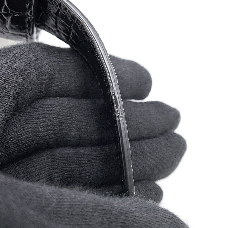 サンローランパリ ショルダーバッグ マンハッタン クロコ型押しレザー 579271 SAINT LAURENT PARIS 黒