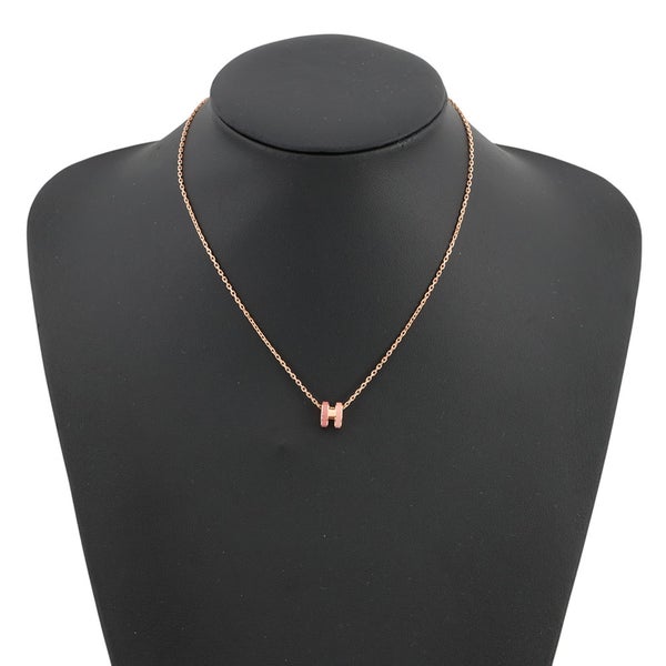 エルメス ネックレス ミニ・ポップアッシュ ロカバール ビューティー/ピンクゴールド金具 HERMES アクセサリー ピンク