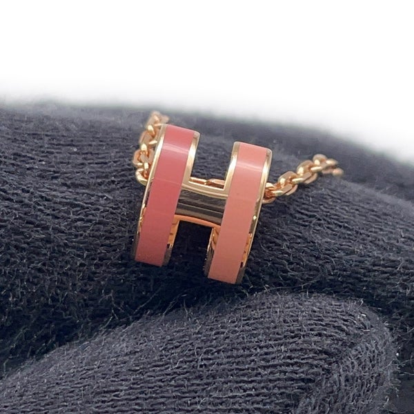 エルメス ネックレス ミニ・ポップアッシュ ロカバール ビューティー/ピンクゴールド金具 HERMES アクセサリー ピンク