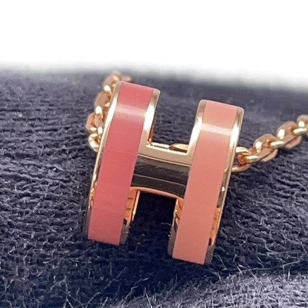 エルメス ネックレス ミニ・ポップアッシュ ロカバール ビューティー/ピンクゴールド金具 HERMES アクセサリー ピンク