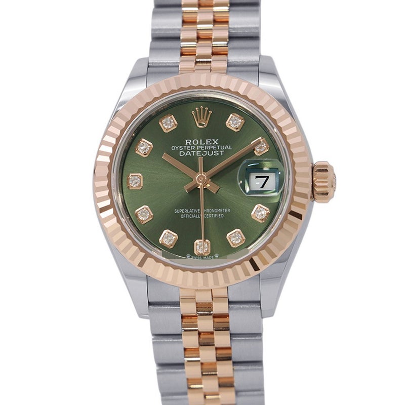 ロレックス レディ デイトジャスト SS/K18PG 279171G ROLEX 腕時計 オリーブグリーン文字盤 10PD