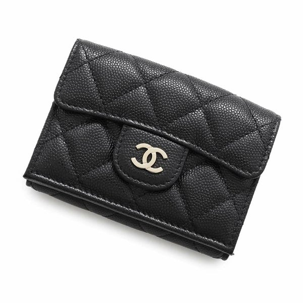 シャネル 三つ折り財布 マトラッセ ココマーク クラシック スモール フラップ ウォレット AP0230 CHANEL 財布 黒