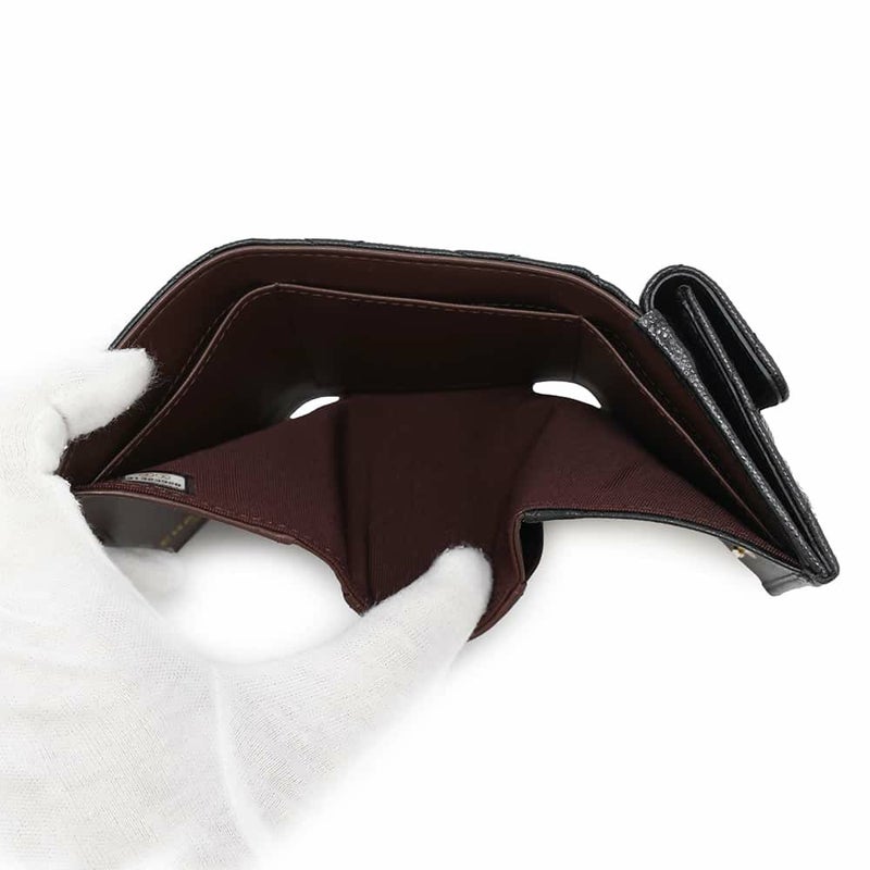 シャネル 三つ折り財布 マトラッセ ココマーク クラシック スモール フラップ ウォレット AP0230 CHANEL 財布 黒