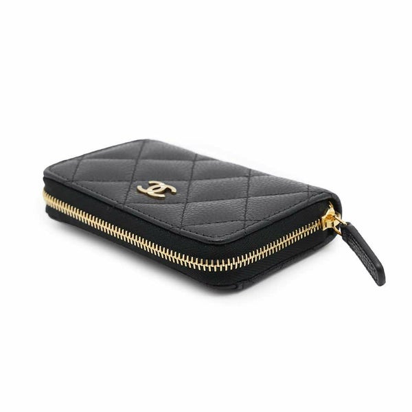 シャネル コインケース クラシック ジップコインパース マトラッセ ココマーク キャビアスキン AP0216 CHANEL 財布 小銭入れ 黒