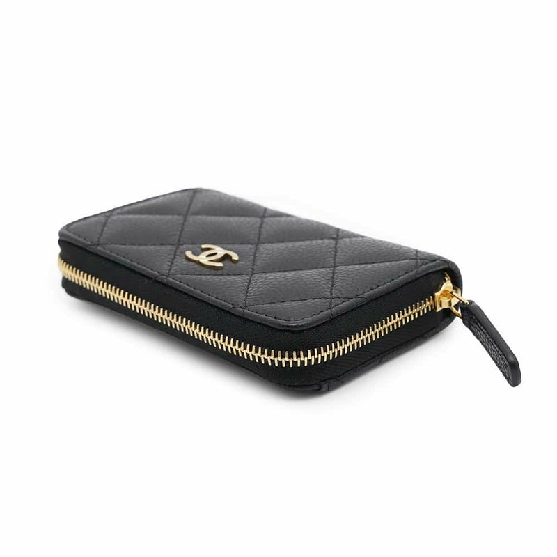 シャネル コインケース クラシック ジップコインパース マトラッセ ココマーク キャビアスキン AP0216 CHANEL 財布 小銭入れ 黒