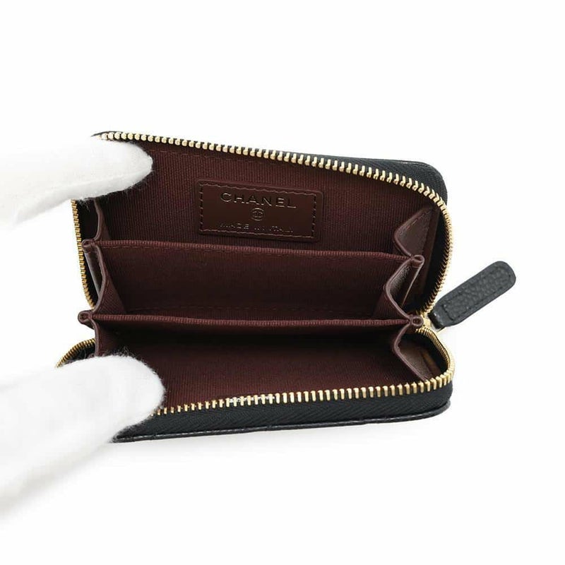 シャネル コインケース クラシック ジップコインパース マトラッセ ココマーク キャビアスキン AP0216 CHANEL 財布 小銭入れ 黒