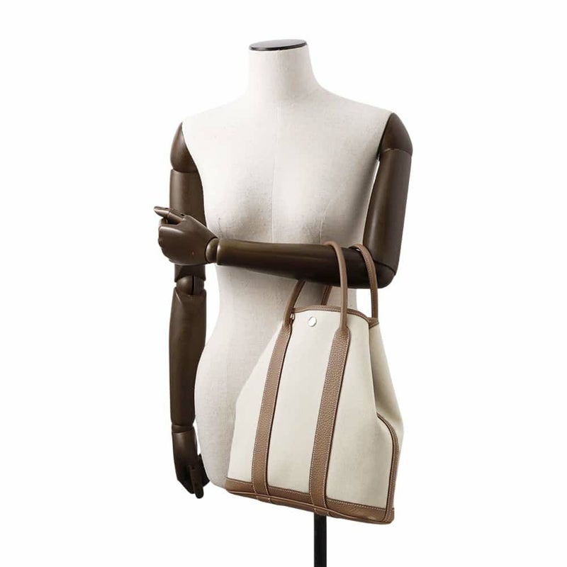 エルメス トートバッグ ガーデンファイルPM エトゥープ/ベトン/シルバー金具 ネゴンダ/トワルミリタリー Z刻印 2wayショルダー