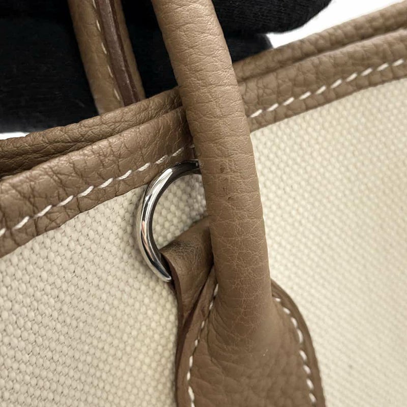 エルメス トートバッグ ガーデンファイルPM エトゥープ/ベトン/シルバー金具 ネゴンダ/トワルミリタリー Z刻印 2wayショルダー