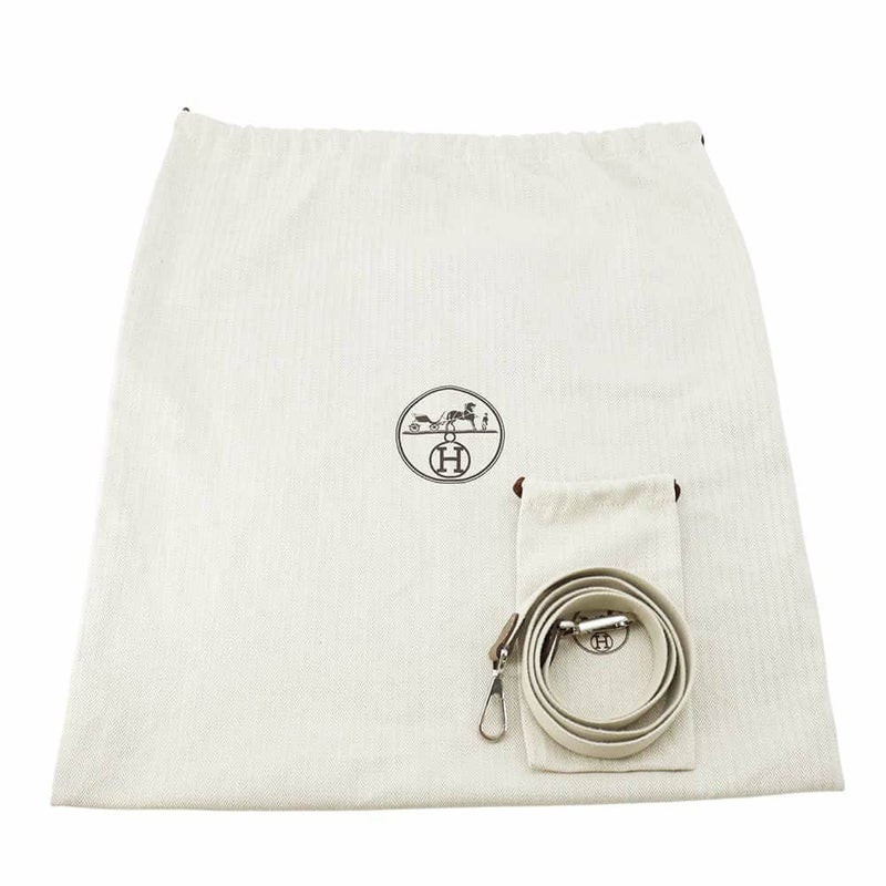 エルメス トートバッグ ガーデンファイルPM エトゥープ/ベトン/シルバー金具 ネゴンダ/トワルミリタリー Z刻印 2wayショルダー