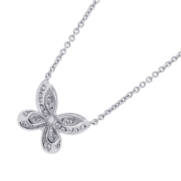 グラフ ネックレス パヴェ バタフライ ダイヤモンド ミニ ペンダント ダイヤ 計約0.55ct K18WGホワイトゴールド RGP550